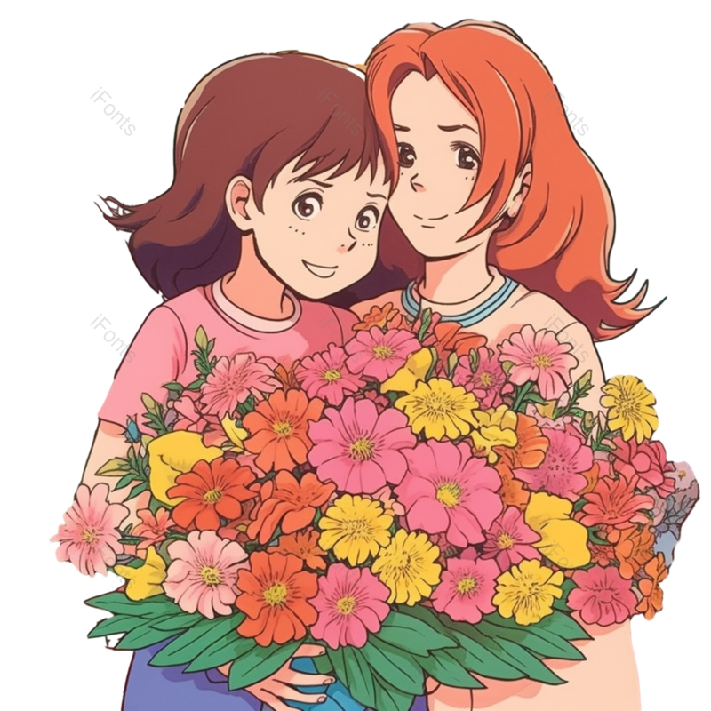 人物素材图片,卡通人物素材元素,漫画PNG,母亲节素材免抠素材